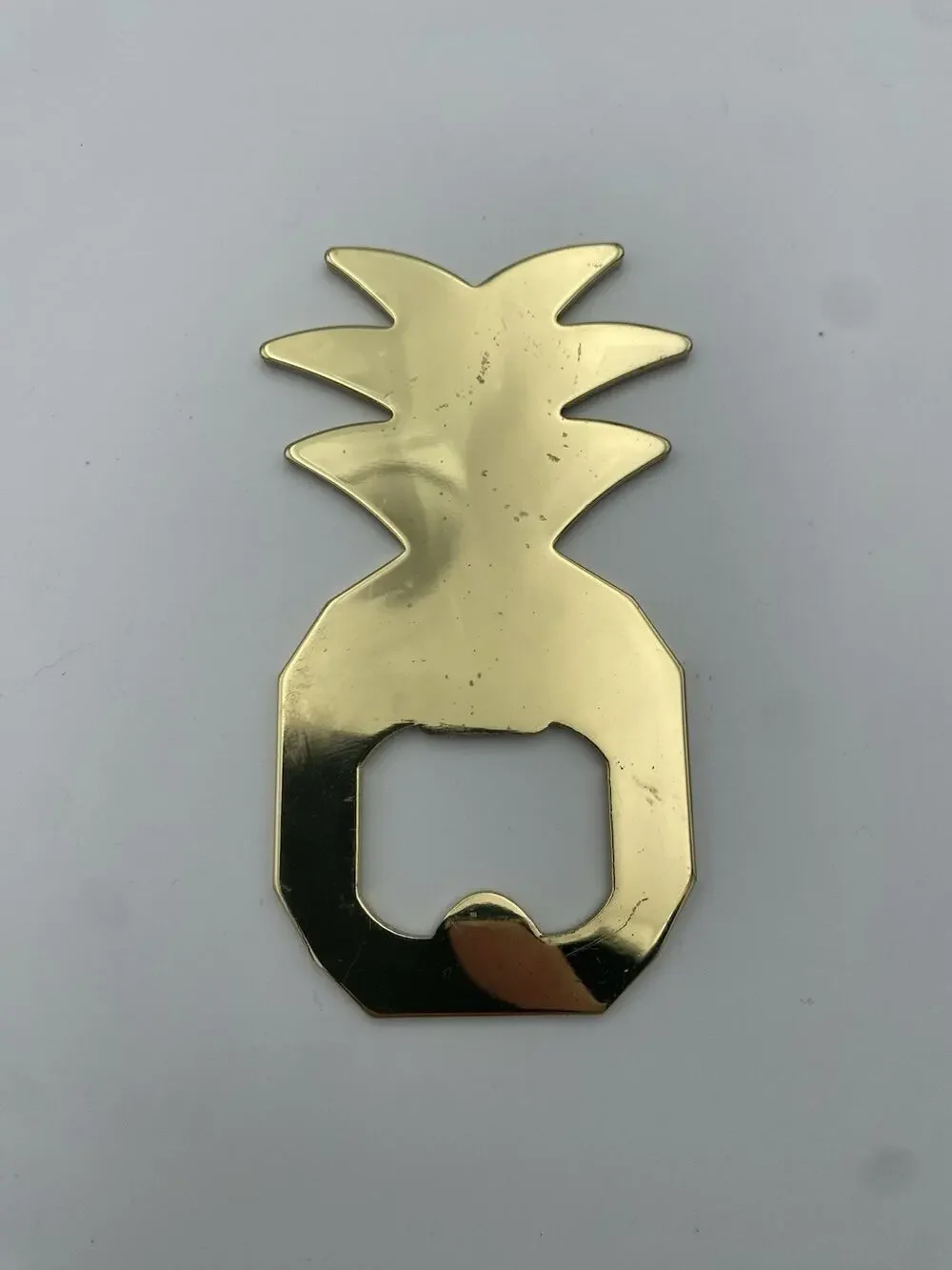 Gold Metal Pineapple Handheld Bottle Opener, Novelty Style, 3.5 in
